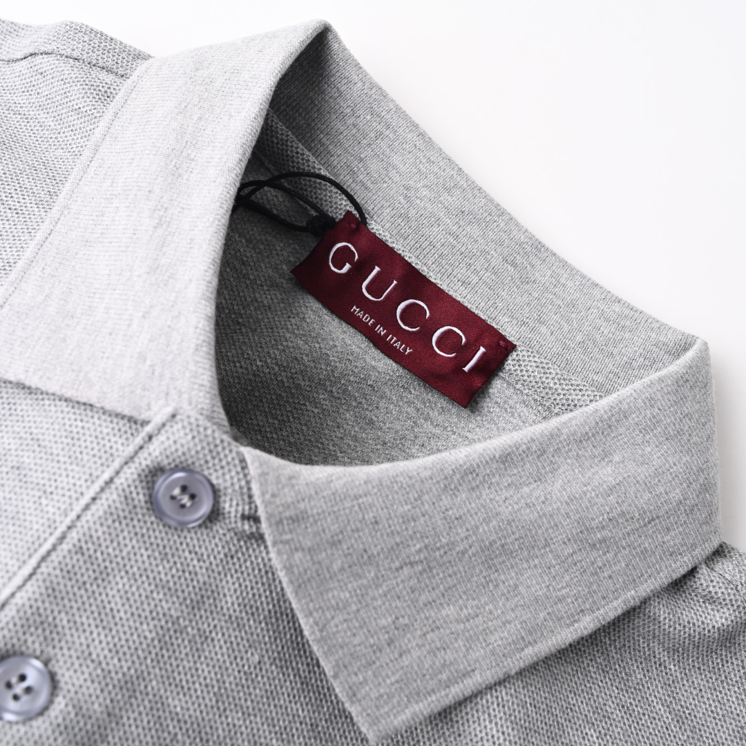 Gucci GUCCI古驰GUC 小字母激光刺绣短袖polo衫