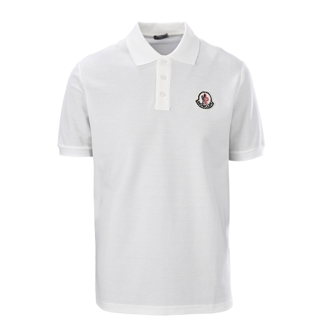 (Versión alta) MONCLER Mengkou MC polo de manga corta con pequeño logo de cuatro colores, confeccionado con tela de piq…