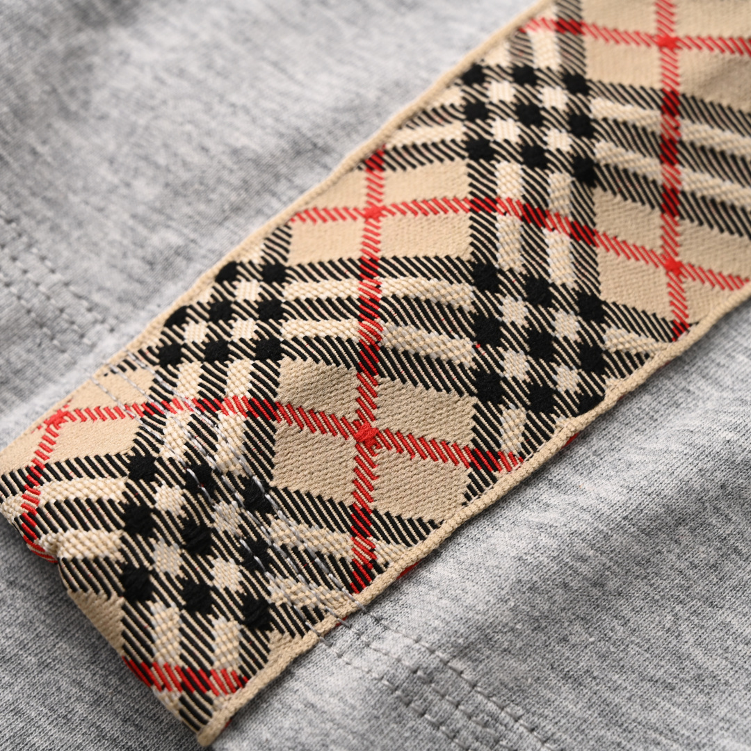 Burberry BURBERRY巴宝莉BBR 战马刺绣格纹肩短袖T恤