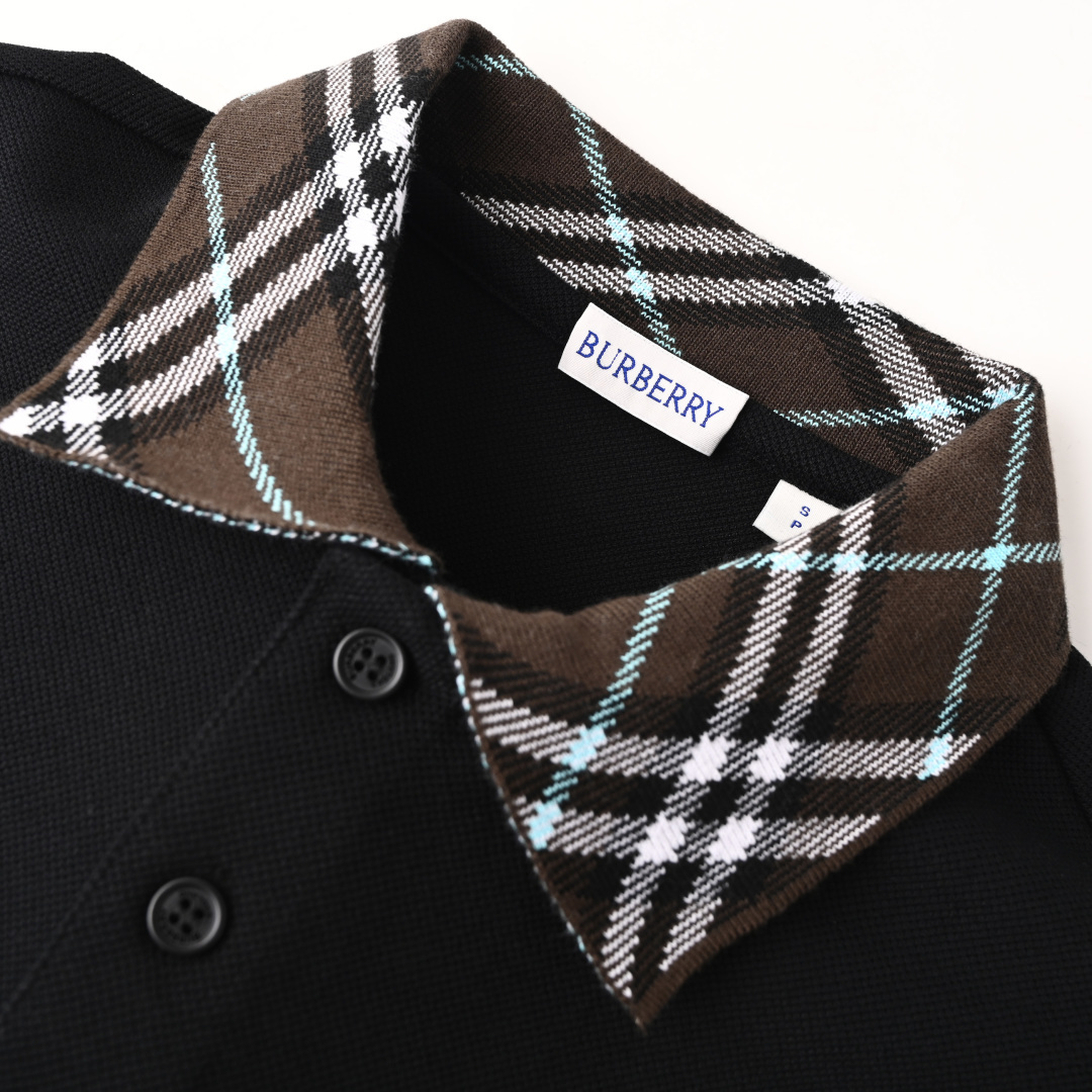Burberry BURBERRY巴宝莉BBR 格纹拼接短袖POLO衫
