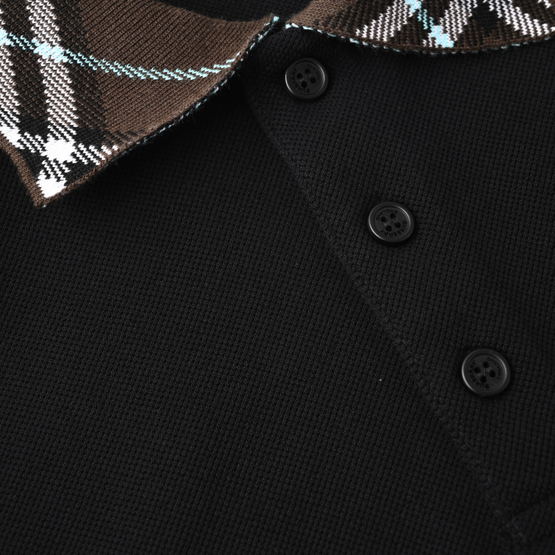Burberry BURBERRY巴宝莉BBR 格纹拼接短袖POLO衫