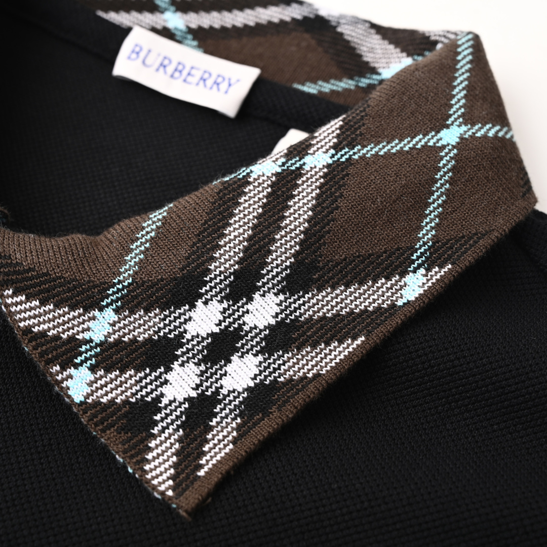 Burberry BURBERRY巴宝莉BBR 格纹拼接短袖POLO衫