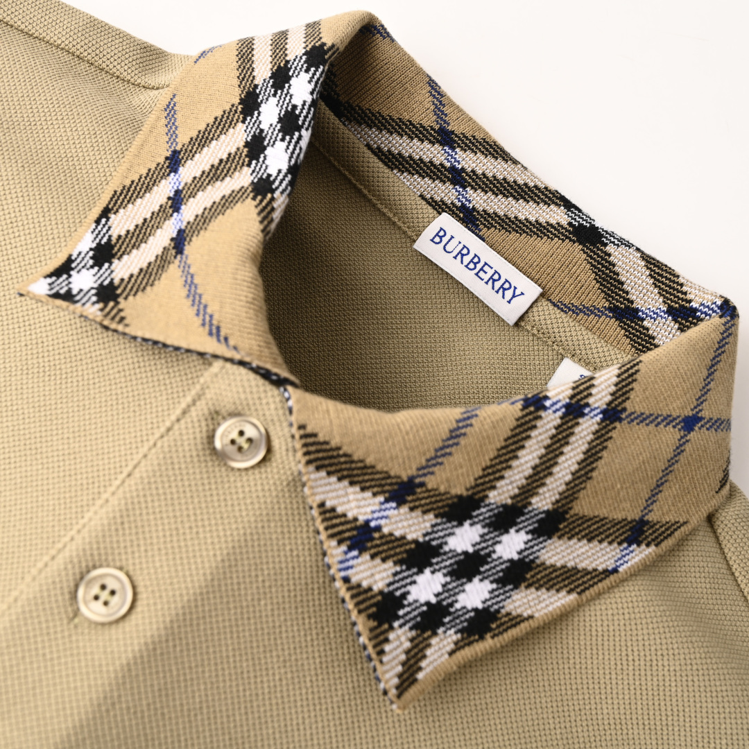 Burberry BURBERRY巴宝莉BBR 格纹拼接短袖POLO衫