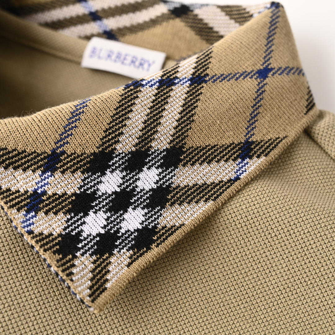 Burberry BURBERRY巴宝莉BBR 格纹拼接短袖POLO衫