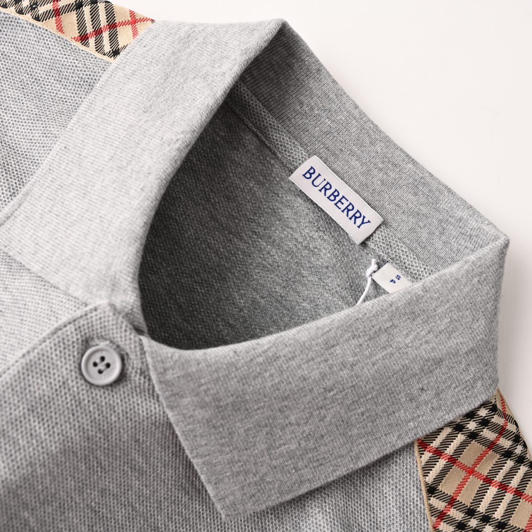 Burberry BURBERRY巴宝莉BBR 战马刺绣格纹肩短袖POLO衫