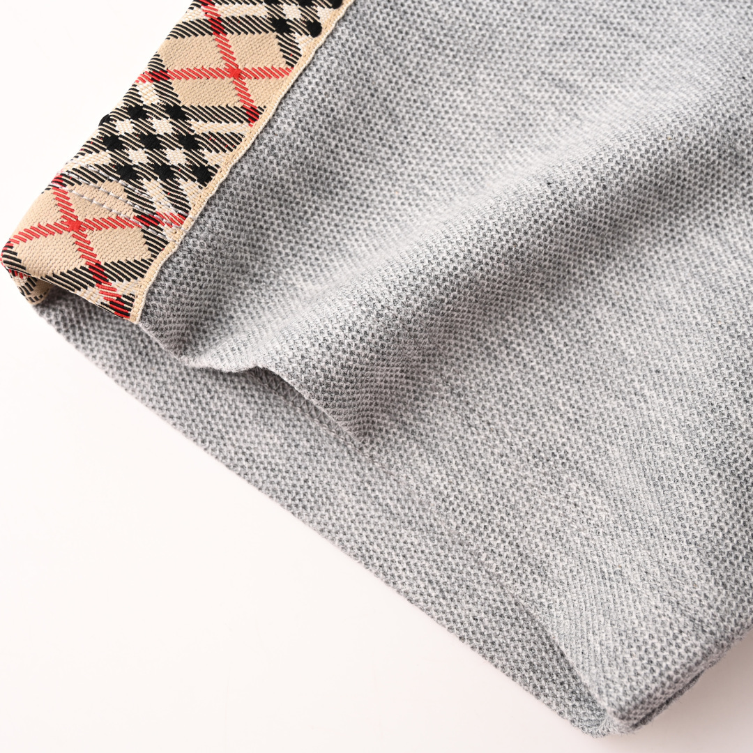 Burberry BURBERRY巴宝莉BBR 战马刺绣格纹肩短袖POLO衫