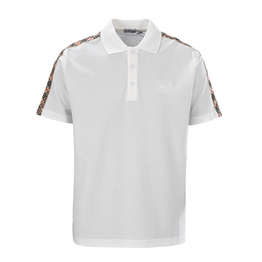 Burberry BURBERRY巴宝莉BBR 战马刺绣格纹肩短袖POLO衫