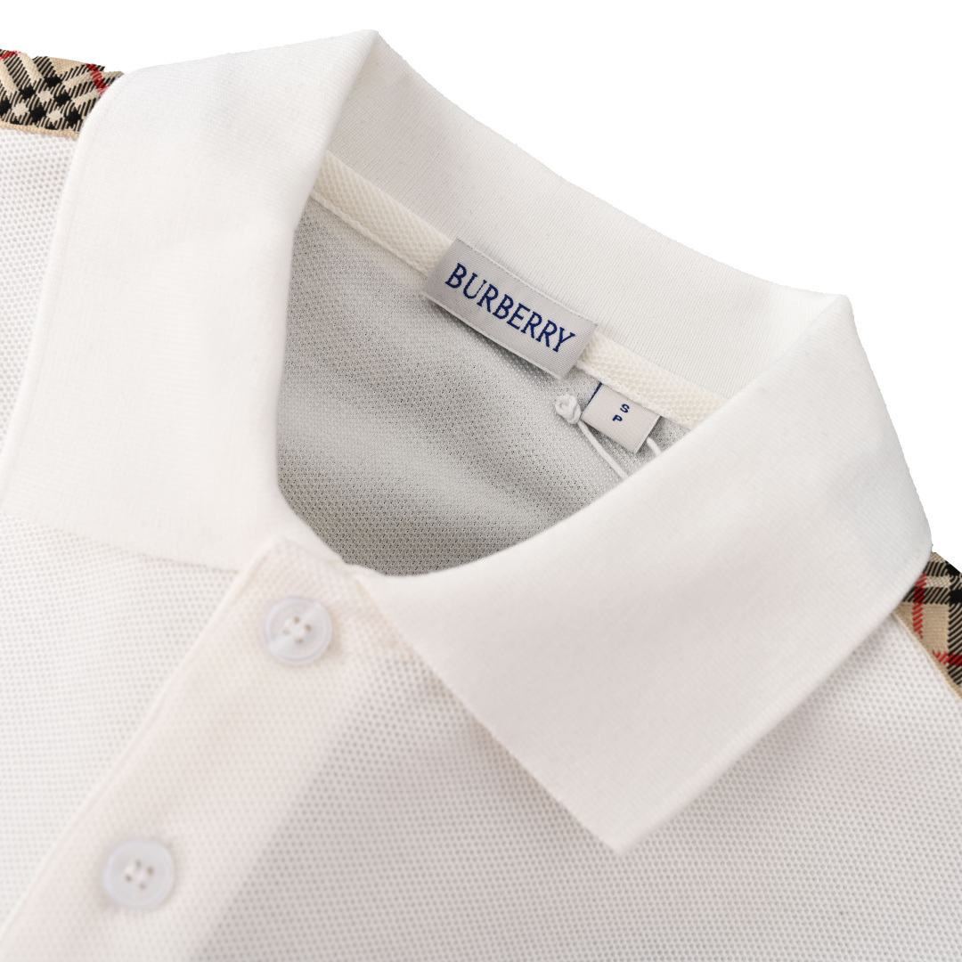 Burberry BURBERRY巴宝莉BBR 战马刺绣格纹肩短袖POLO衫