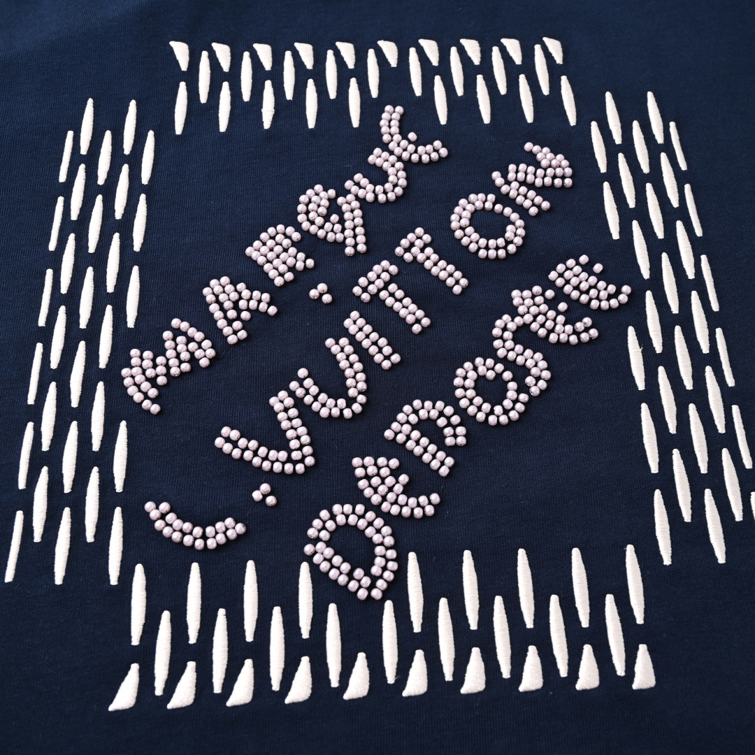Louis Vuitton LOUIS VUITTON LV 三色串珠刺绣短袖T恤