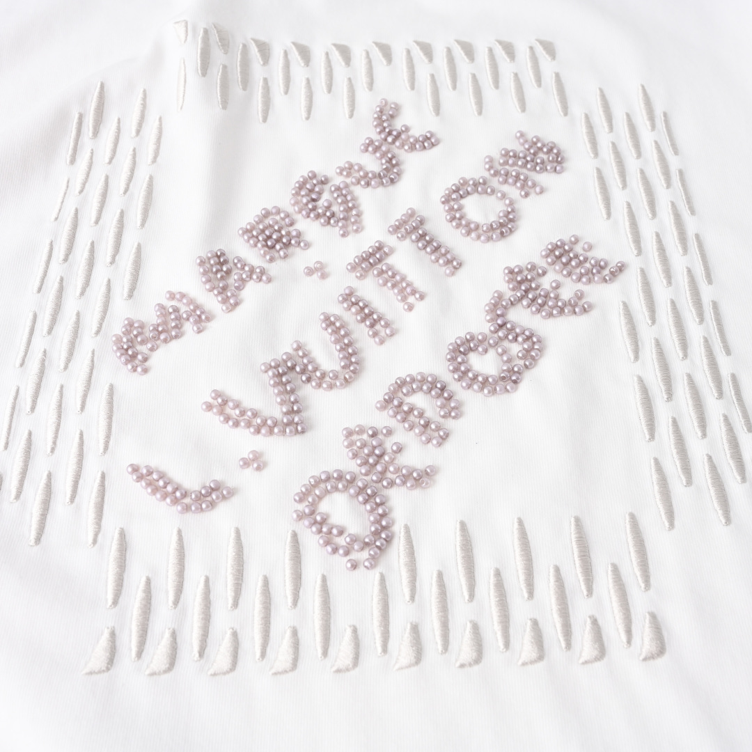 Louis Vuitton LOUIS VUITTON LV 三色串珠刺绣短袖T恤