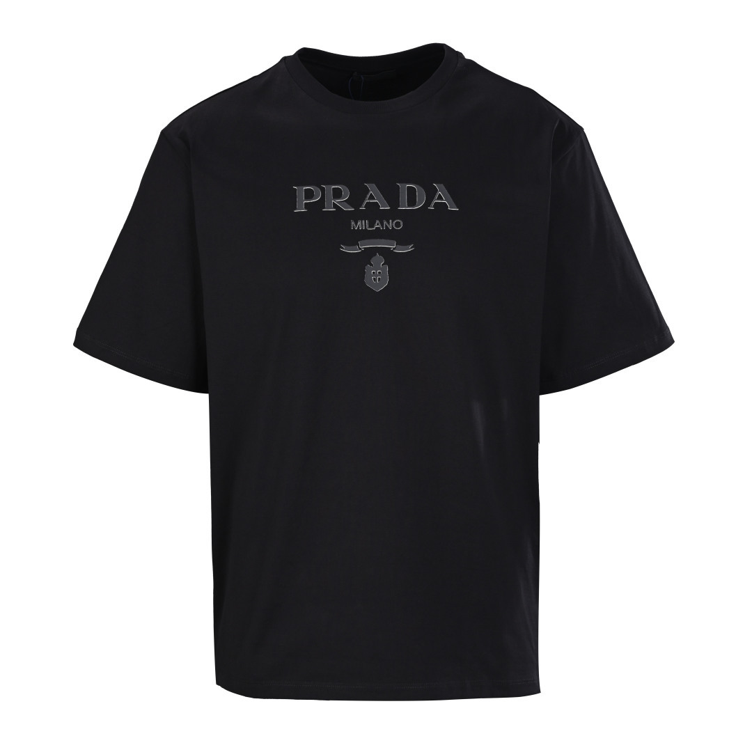 Prada PRADA普拉达PRD 纯色压胶字印花短袖T恤