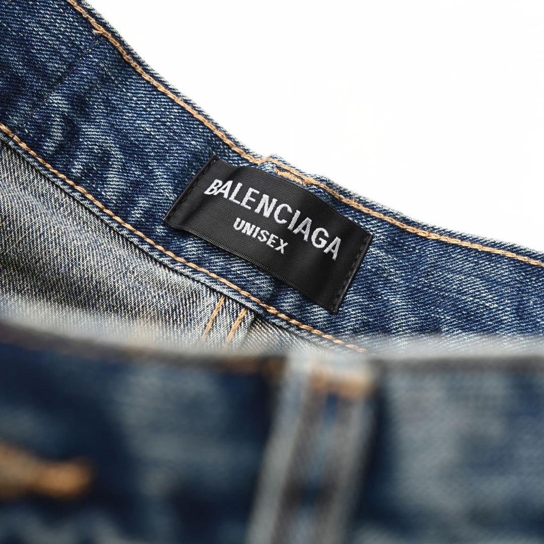 Balenciaga BALENCIAGA巴黎世家BLCG 彩绳抽绳牛仔长裤