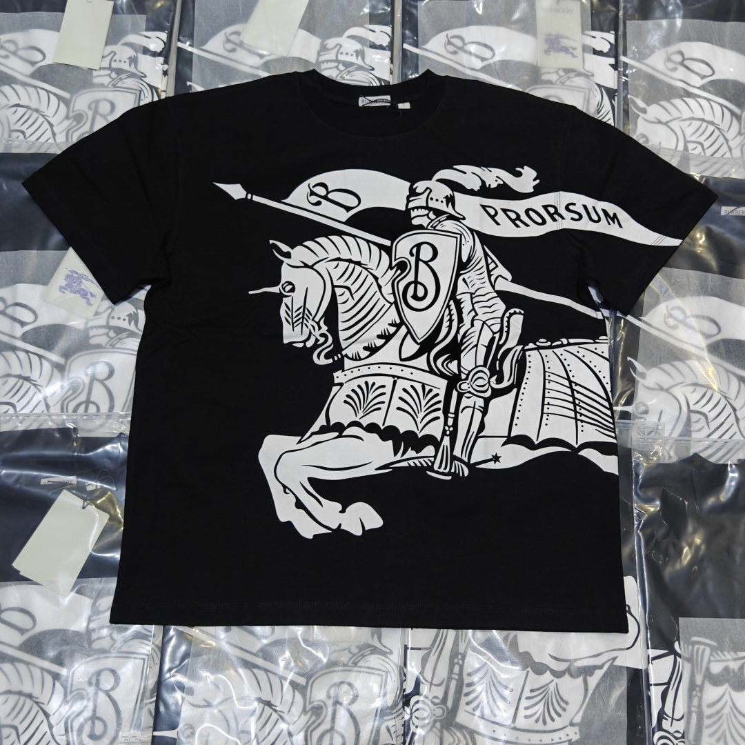 BURBERRY Burberry BBR War Horse Knight Camiseta de manga corta ecuestre Productos grandes tiro real