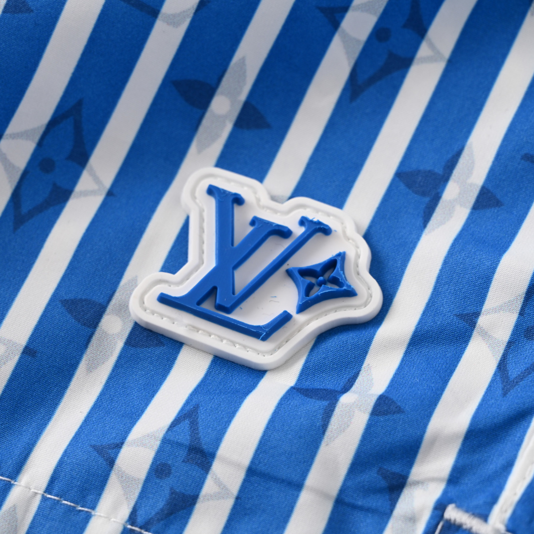 Louis Vuitton LOUIS VUITTON LV 蓝竖条纹印花沙滩裤