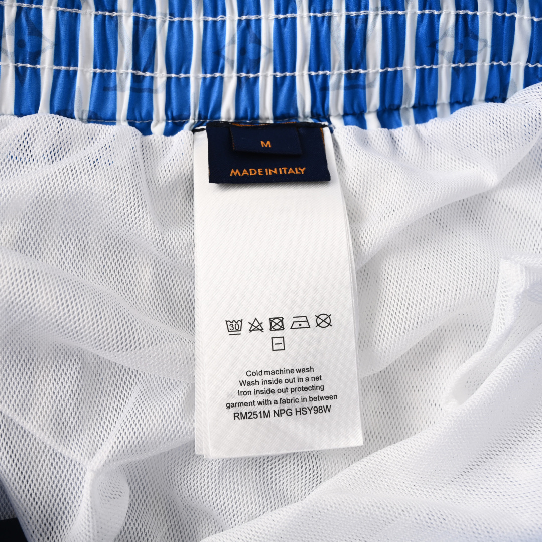 Louis Vuitton LOUIS VUITTON LV 蓝竖条纹印花沙滩裤