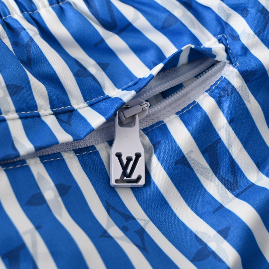 Louis Vuitton LOUIS VUITTON LV 蓝竖条纹印花沙滩裤