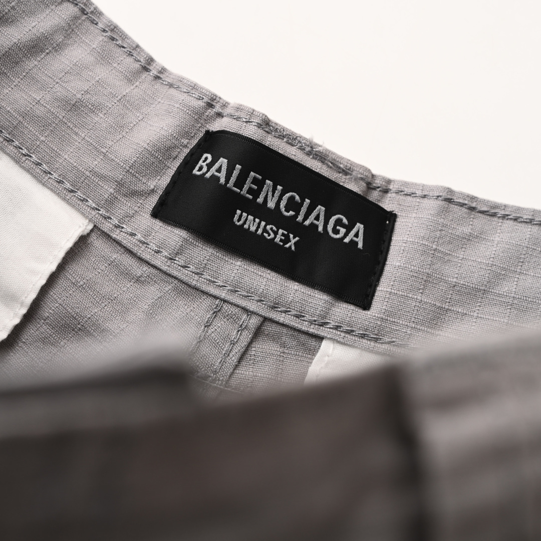 Balenciaga BALENCIAGA巴黎世家BLCG 做旧环形灰色短裤