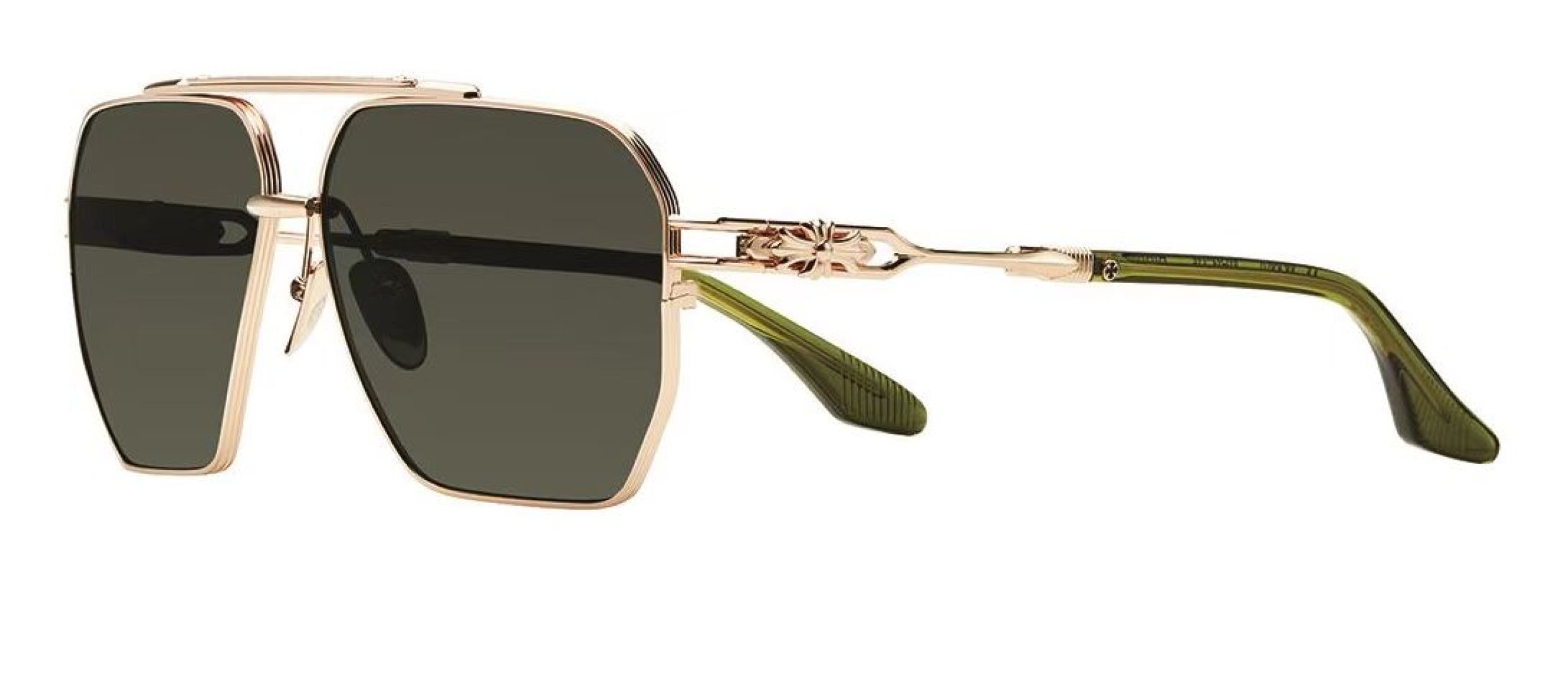 Chrome Hearts Ripping Aviator Sunglasses Gold Frame Grey Lens 60-12-148 3 cmp i1745670069050 1355 0 2