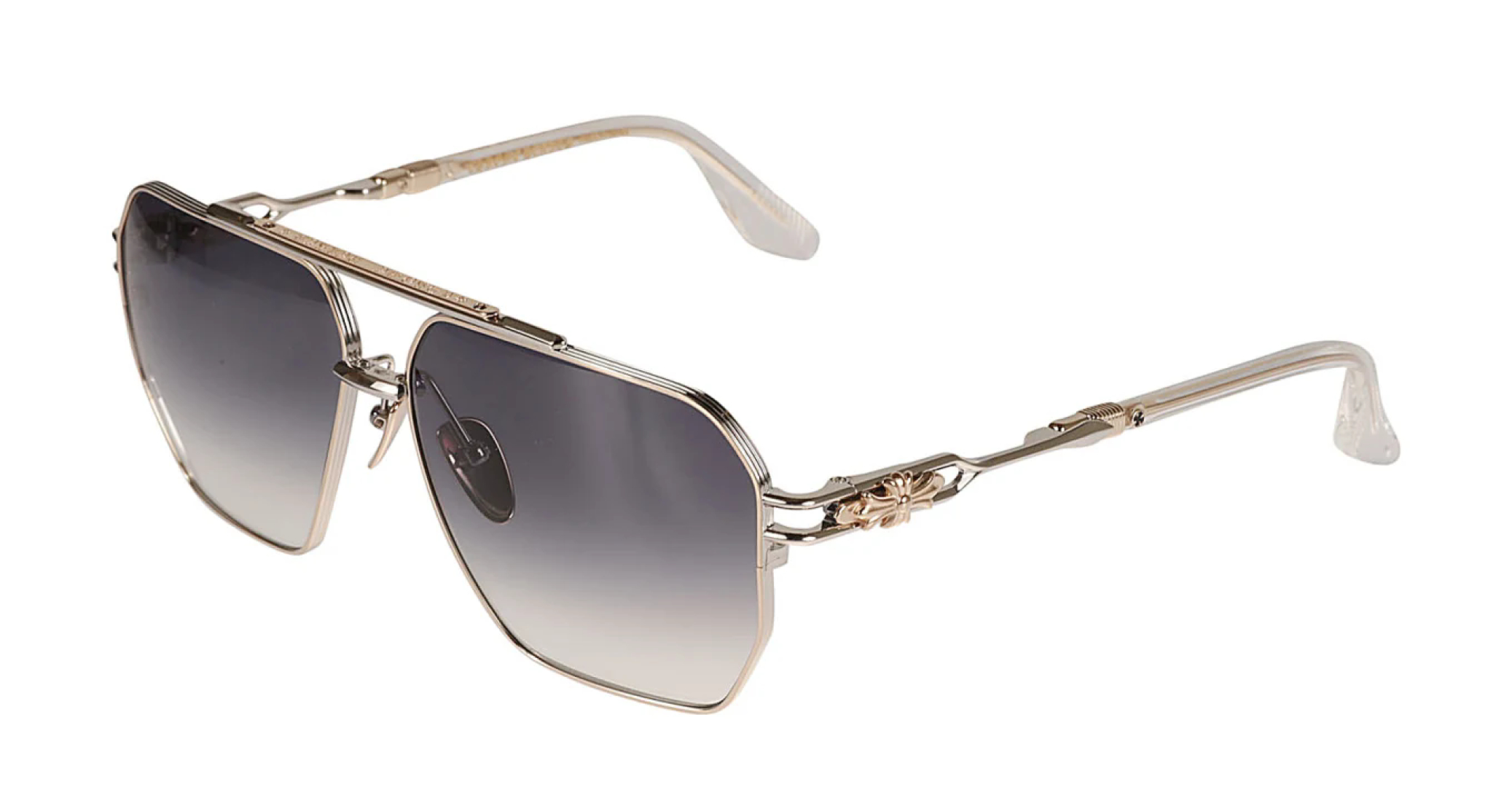 Chrome Hearts Ripping Aviator Sunglasses Gold Frame Grey Lens 60-12-148 2 cmp i1745670069050 920 0 1