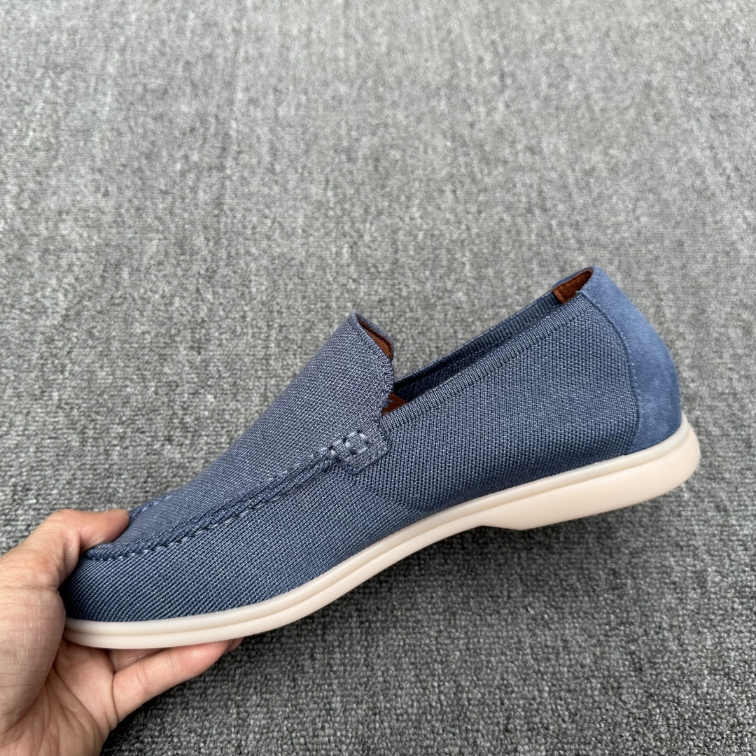 Loro Piana Men's Wish Wool Blend Knit Moccasin Sneakers - Blue, Sizes 39-44 8 cmp i1745700807763 7787 0 5