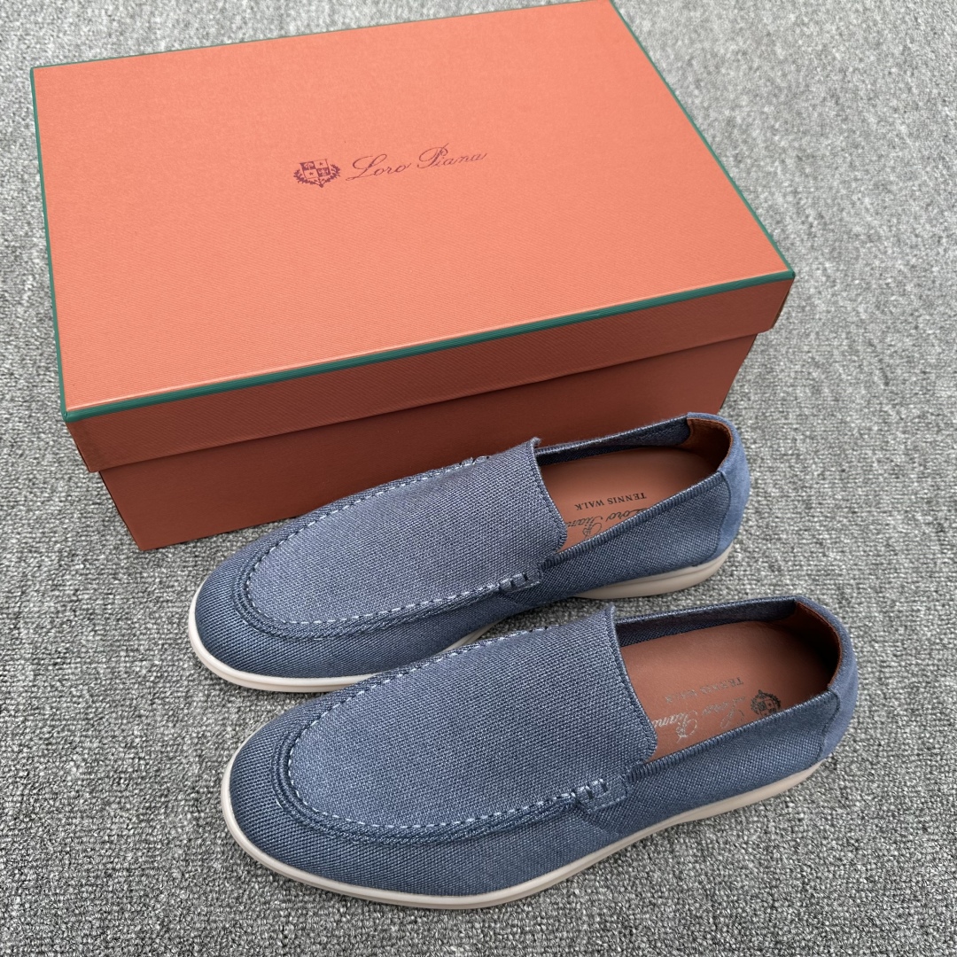Loro Piana Men's Wish Wool Blend Knit Moccasin Sneakers - Blue, Sizes 39-44 2 cmp i1745700807771 5061 0 0