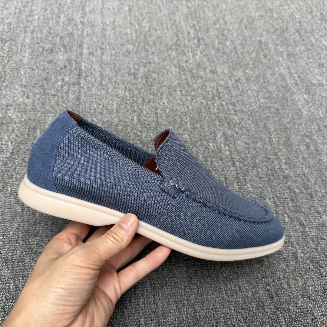 Loro Piana Men's Wish Wool Blend Knit Moccasin Sneakers - Blue, Sizes 39-44 6 cmp i1745700821109 41 0 3
