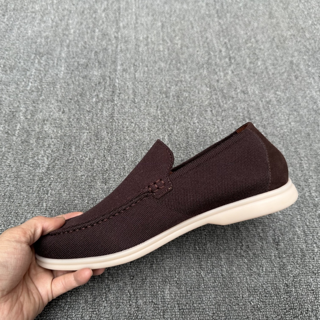 Loro Piana Men's Wish Wool Blend Knit Moccasin Sneakers - Brown 8 cmp i1745700870918 9363 0 6
