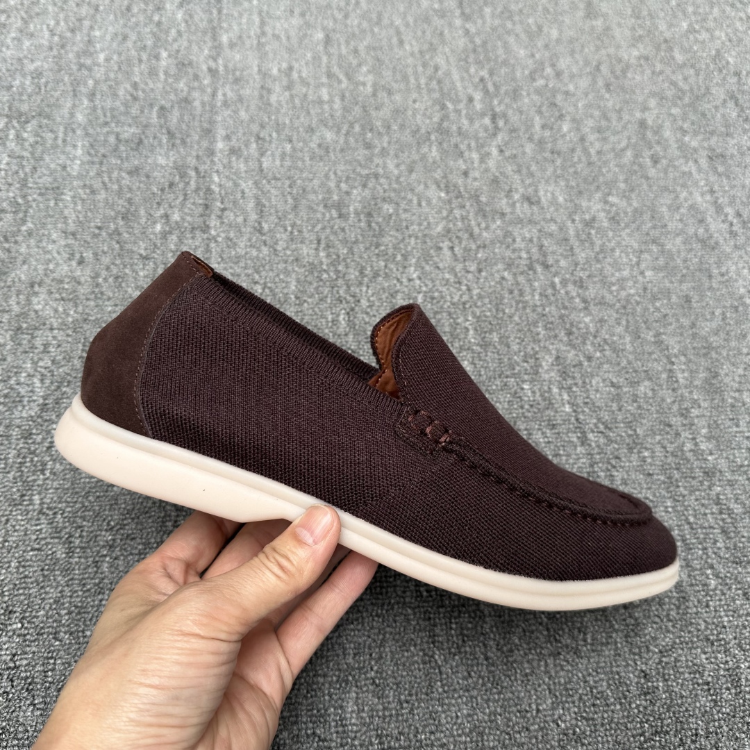 Loro Piana Men's Wish Wool Blend Knit Moccasin Sneakers - Brown 6 cmp i1745700891864 8423 0 4