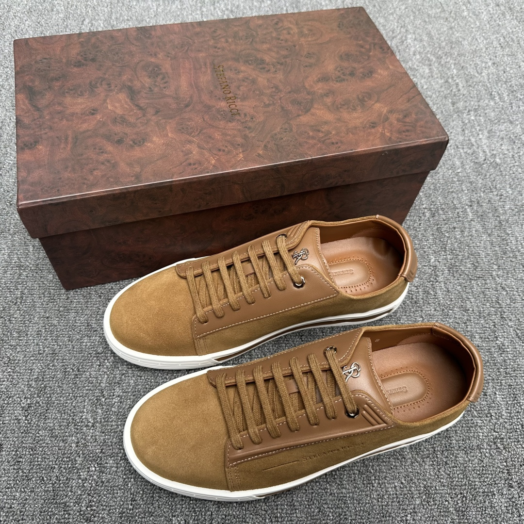 NO:704691,Stefano Ricci/Stephano Ricci Men's Shoes Calfskin and Suede Sneakers. Rubber soles | Flat cotton laces | Perforated details | SR wrapped LOGO trim | Precious metal galvanized trim!  Size 39-40-41-42-43-44 (45.46 customized),,cowhide19860909Stefano Ricci/史蒂芬劳.尼治男鞋 小牛皮 和绒面革板鞋.橡胶鞋底|扁平棉质鞋带|穿孔细节|SR缠绕LOGO饰件|贵金属镀锌饰件！ 尺码39-40-41-42-43-44（45.46订做）,,cowhide,Men's shoes