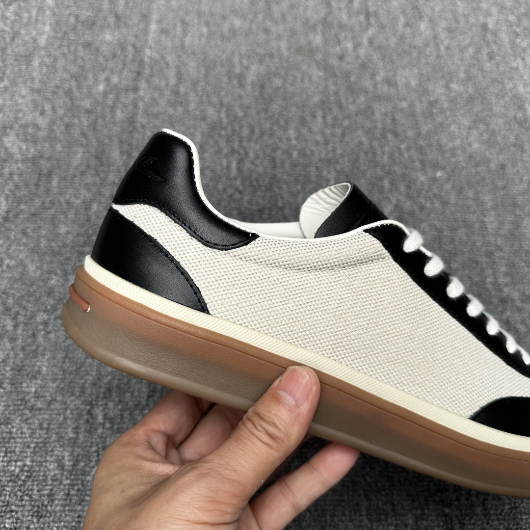 Loro Piana Men's White & Black Woven Leather Tennis Shoes - Low Top Sneakers 6 cmp i1755883096934 8759 0 4
