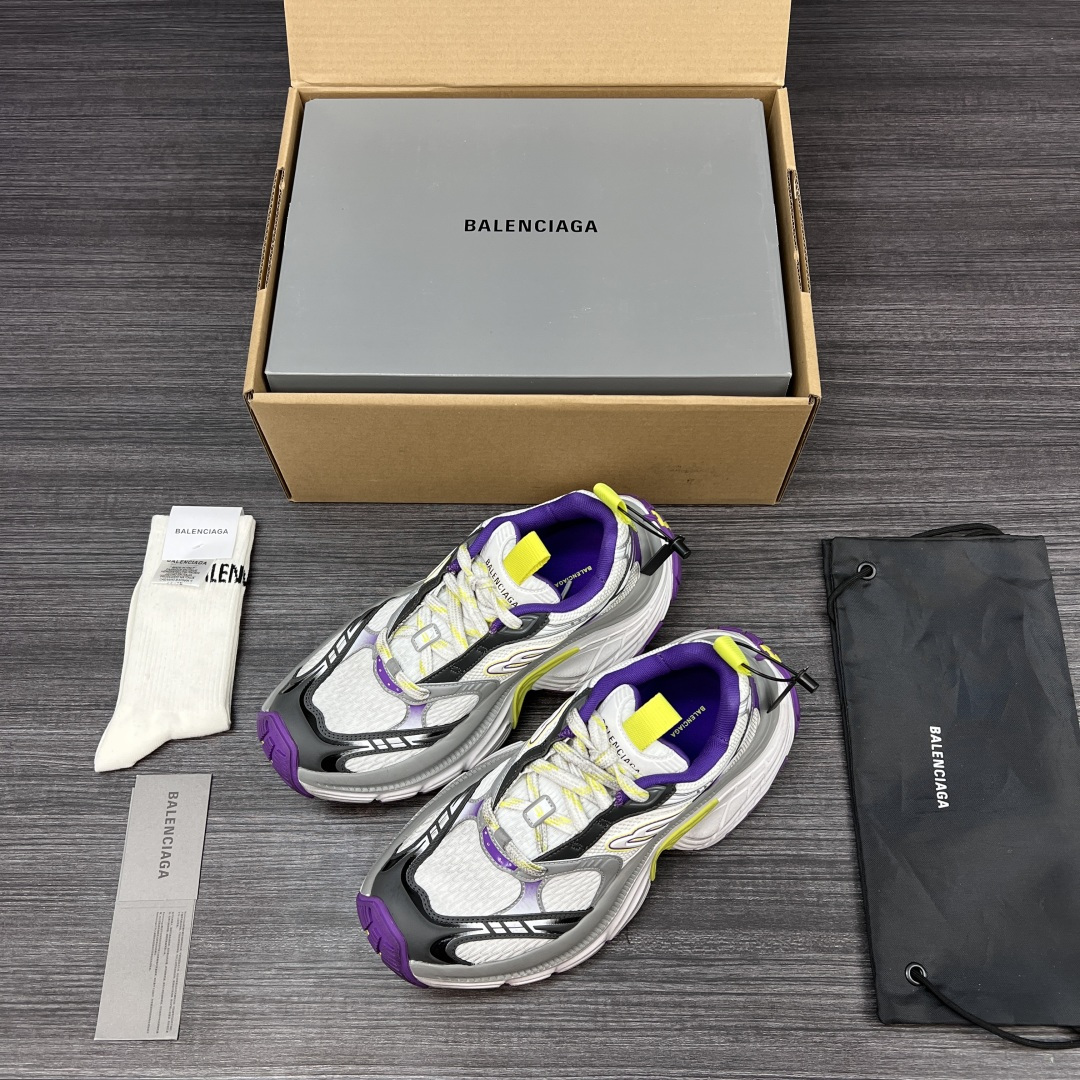 NO:258380,Pure original version of Balenciaga Balenciaga 6XL round head tie, low top, dad shoes white and purple. Heavy industry made all accessories made of genuine cut pieces through customization. Correct font electric embroidery. Correct thickness, position and size. Side TPU breathable holes match the original version. TPU soft bottom. The original version is consistent. 
