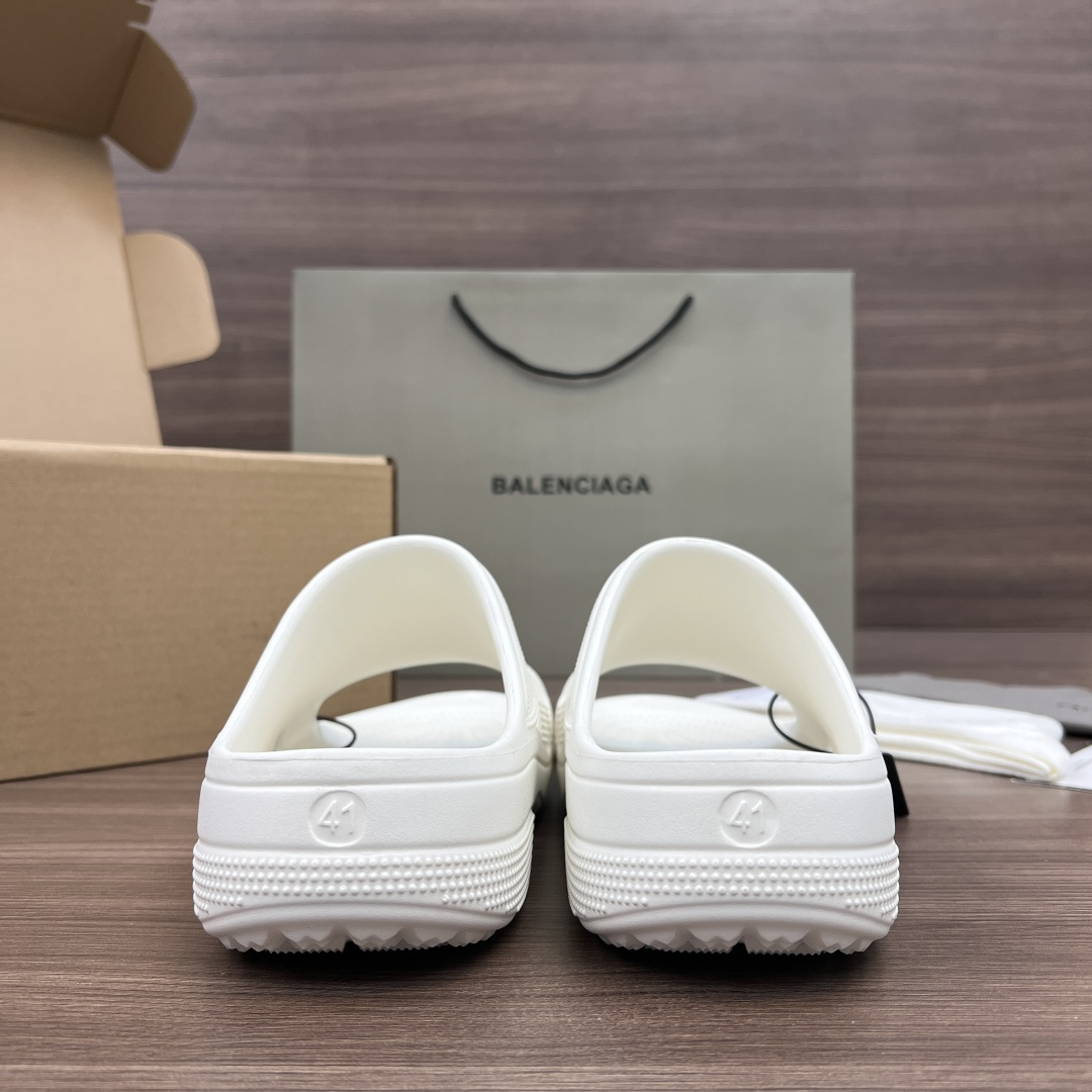Balenciaga Crocs x Balenciaga巴黎世家 平跟套脚一字拖鞋 男款 白色
