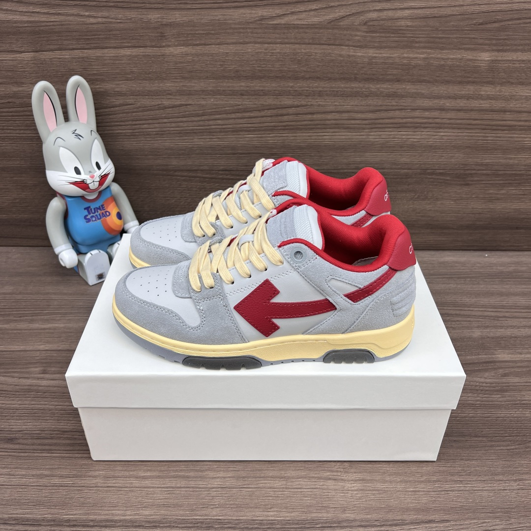 NO:577897,The top version of OFF-WHITE Out of Office low-cut skate shoes for couples, gray and red, OFF-White arrow symbols, ZipTie labels, 1ogo prints and other classic elements are all presented here, making it clear at a glance Off-White's trendy identity. Made of leather, decorated with the brand's iconic zip Tie cable tie tag. Arrows pattern on the side, showing the brand's preference for street style. Original * original * project development * box * header layer leather * original * design  The workmanship details are compared in all aspects* shoes. Size: 36-47!  ,casual shoes/sneakers,off white,sneakers19860909顶级版本OFF-WHITE Out of Office 低帮滑板鞋情侣款灰红 OFF-White箭头符号、ZipTie 标签、1ogo印花等经典元素皆在此呈现 让人一眼明了 Off-White 的潮流身份 皮质制成 饰有品牌标志性 zip Tie 束线带吊牌 侧面饰有 Arrows 图案 展现出品牌对街头风格的偏爱 原*原*案开发 *盒*标头层皮料 原*设计 做工细节全方位对比*鞋. 码数:36-47码！,休闲鞋/运动鞋,off white,sneakers,Women's Shoes