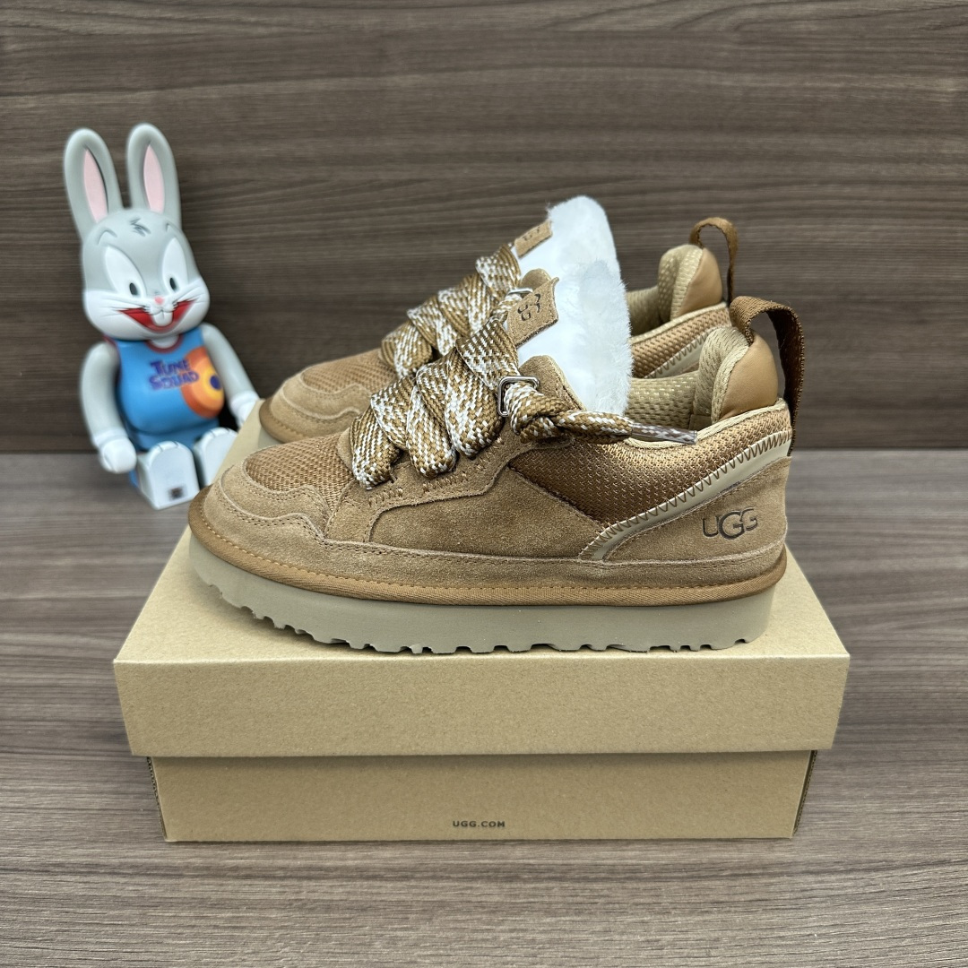 NO:614066,The top version of UGG Lowmel is a fashionable and versatile low-top sneaker for women. The fabric is made of cowhide noodles and fur, and the mesh surface is an integral part. The outsole is made of EVA material and is made of original abrasives. The foam outsole is lightweight, comfortable, wear-resistant, and not tiring for the feet. Packaging: A full set of accessories to reinforce the outer box packaging!  Number of yards 34-41!  ,casual shoes/sports shoes,sneakers19860909顶级版本UGG Lowmel 时尚百搭 低帮 板鞋 女款. 面料牛京面拼接皮毛一体相接网布面 大底原磨具EVA材质开发发泡大底 轻便 舒适 耐磨 不累脚. 包装:全套得物配件加固外盒包装！ 码数34—41码！,休闲鞋/运动鞋,sneakers,Women's Shoes