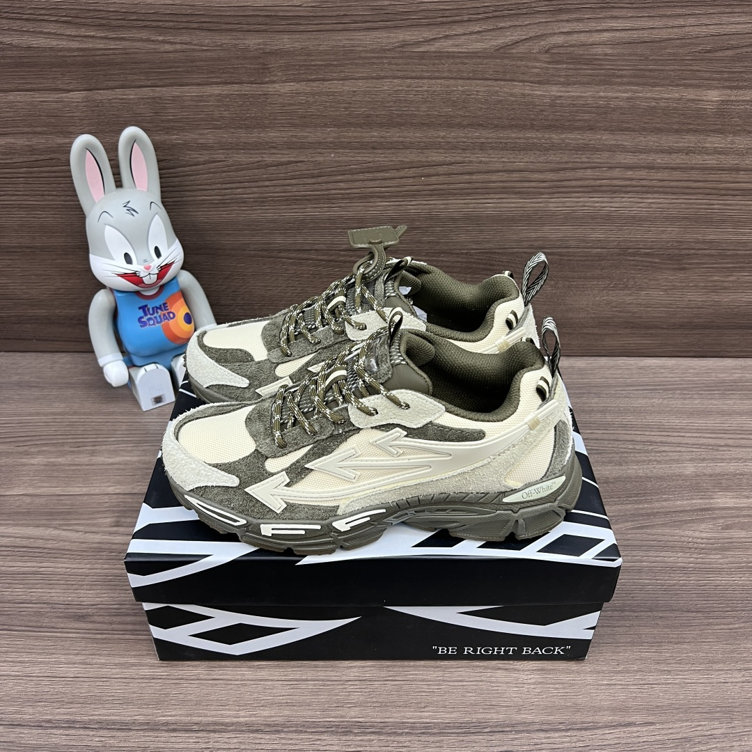 NO:789265,Top version OFF-WHITE Be Right Back round toe lace-up arrow pattern low-cut lifestyle shoes green A running shoe called 'Be Right Back' sneakers. The design of this sneaker is inspired by Japanese sports aesthetics and craftsmanship, with running performance and principles as the core. Size: 36-47 (full size), dad shoes, off white, sneakers19860909顶级版本OFF-WHITE Be Right Back 圆头系带 箭头图案 低帮 生活休闲鞋 绿色 一款名为“Be Right Back”运动鞋的跑鞋这款运动鞋的设计灵感来自日本的运动美学和工艺,以跑步性能和原则为核心. 码数:36-47码(正码),老爹鞋,off white,sneakers,Women's Shoes