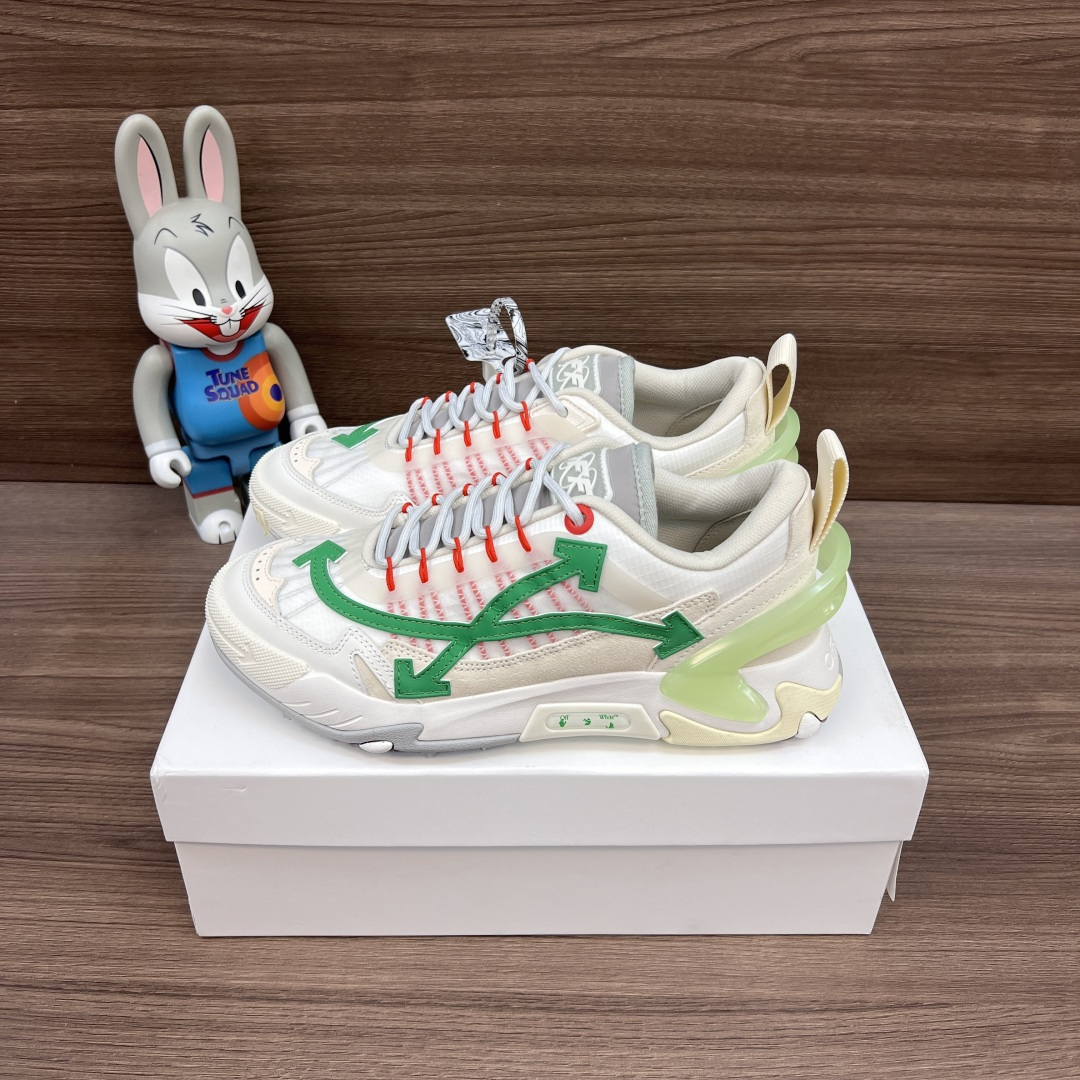 NO:789250,Off-White ODSY style arrow white and green dad shoes, both good looks and texture are online, and they are perfect for practicality!  The ecstasy of detail control - the iconic arrow decoration on the shoe body, combined with multi-material splicing (mesh + leather + translucent material), rich in layers, full of recognition, retro and hardcore!  Size 36-47 (true size), casual shoes/sports shoes, off white, sneakers19860909Off-White ODSY 风格箭头 白绿色老爹鞋 颜值与质感双在线,实穿性直接拉满！ 细节控狂喜 - 鞋身标志性箭头装饰,搭配多材质拼接（网布+皮革+半透明材质）,层次丰富,辨识度拉满 复古又硬核！ 码数36-47码（正码）,休闲鞋/运动鞋,off white,sneakers,Women's Shoes