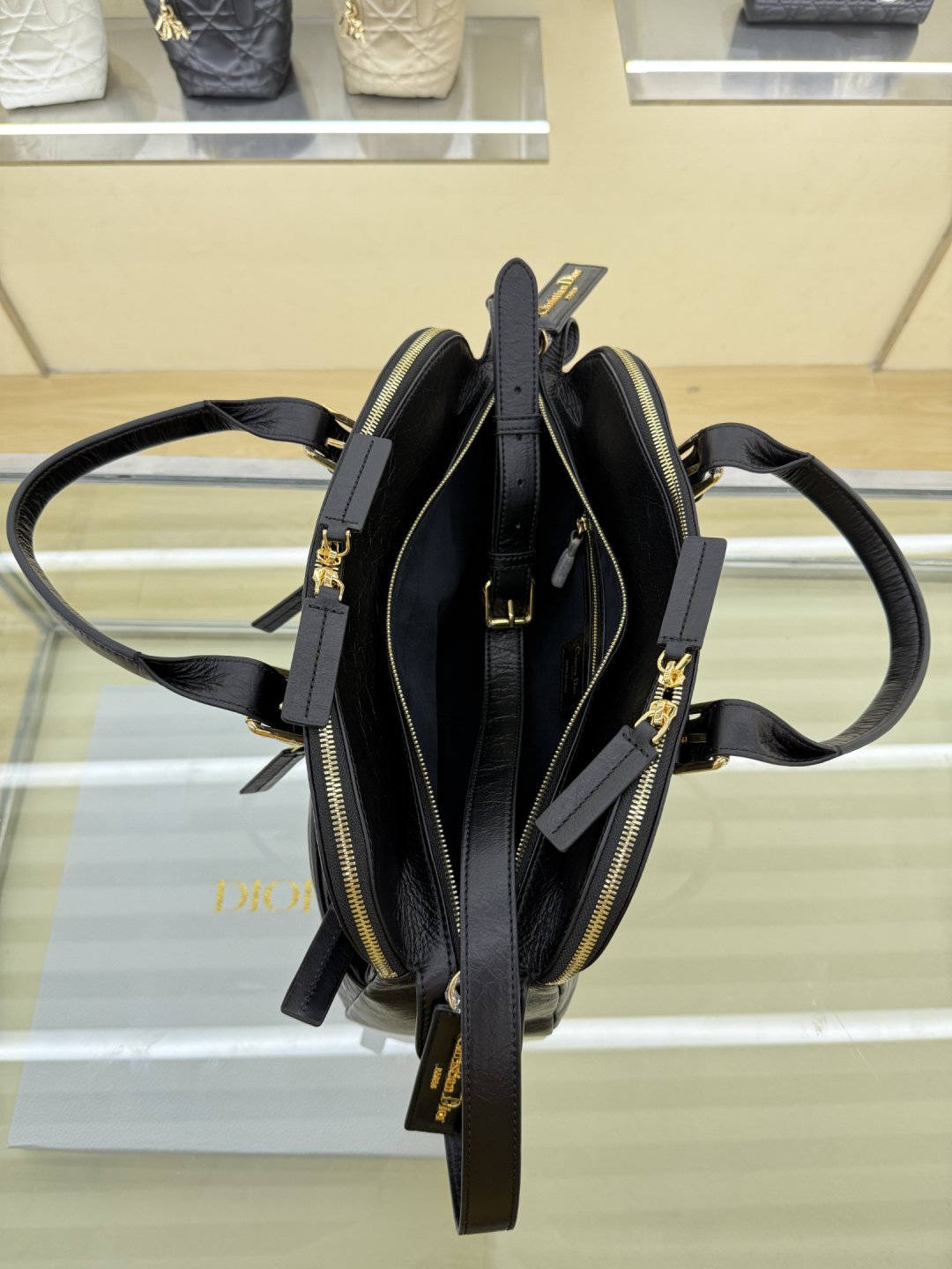 Dior Grand Tour Bowling Bag Black Wrinkled Leather with Gold Hardware 6 cmp windows1750025402863 33966808517862056