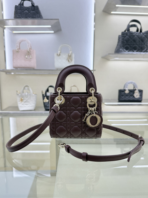 Dior Micro Lady Bag Lambskin Wine Red,Ultra-Mini Series,12x10x5cm 1 Dior Micro Lady Bag Lambskin Wine Red,Ultra-Mini Series,12x10x5cm