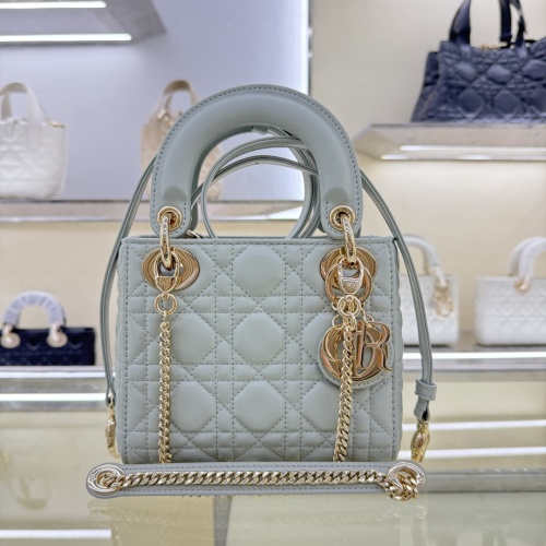 Dior Lady Dior Mini Bag Light Blue Lambskin Gold-Tone Hardware 1 Dior Lady Dior Mini Bag Light Blue Lambskin Gold-Tone Hardware