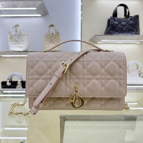 Miss Dior Rouge Pink Patent Leather Bag with Top Handle and Chain Strap 1 Miss Dior Rouge Pink Patent Leather Bag with Top Handle and Chain Strap