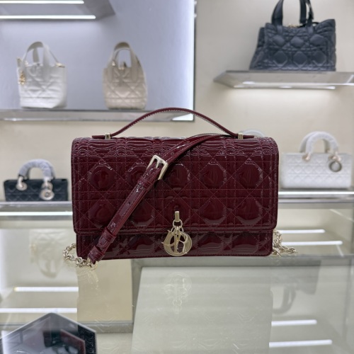 Miss Dior Cherry Red Quilted Patent Leather Handbag with Chain Strap 1 Miss Dior Cherry Red Quilted Patent Leather Handbag with Chain Strap