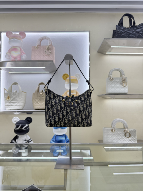 Dior 30 Montaigne Blue Oblique Jacquard Mini Chain Bag with Leather Strap 1 Dior 30 Montaigne Blue Oblique Jacquard Mini Chain Bag with Leather Strap