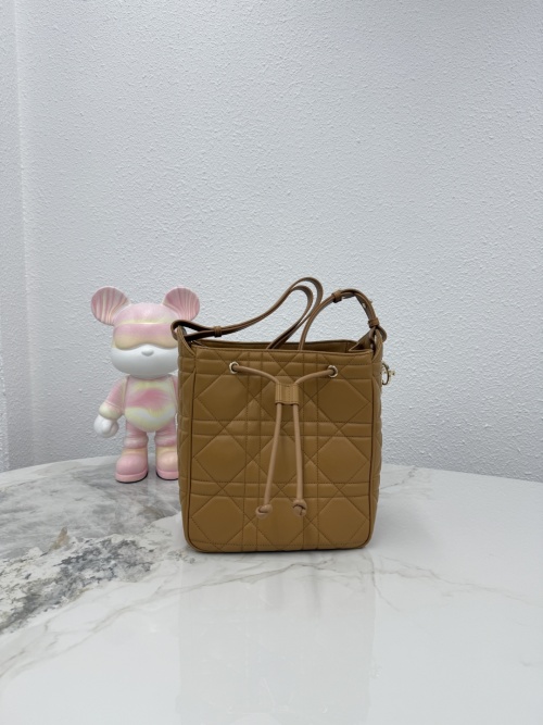 Dior D-Motion Caramel Lambskin Bucket Bag with Cannage Stitching 1 Dior D-Motion Caramel Lambskin Bucket Bag with Cannage Stitching