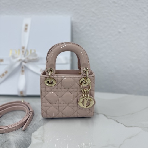 Dior Micro Lady Bag Three-Grids Mini Rose Pink Patent Leather 1 Dior Micro Lady Bag Three-Grids Mini Rose Pink Patent Leather