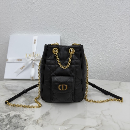 Dior Caro Mini Multicarry Backpack Black Leather with Gold Chain Detail 1 Dior Caro Mini Multicarry Backpack Black Leather with Gold Chain Detail