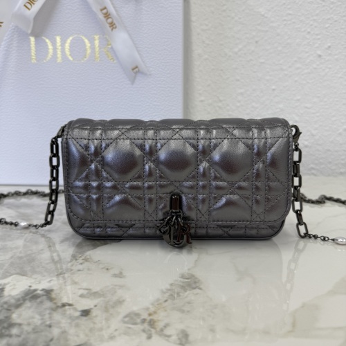 Dior My Dior Talk Gunmetal Lambskin Phone Bag with Chain 1 Dior My Dior Talk Gunmetal Lambskin Phone Bag with Chain