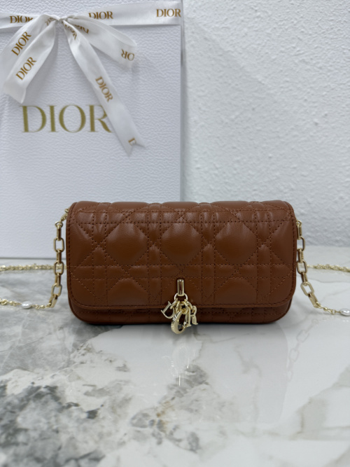 Dior Caro Talk Caramel Lambskin Phone Bag with Chain and D.I.O.R. Charms 1 Dior Caro Talk Caramel Lambskin Phone Bag with Chain and D.I.O.R. Charms
