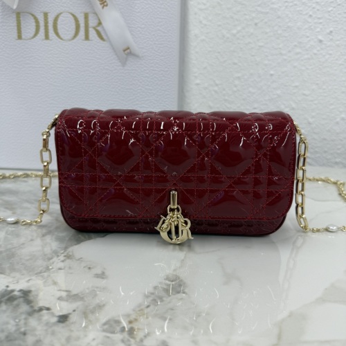 Dior Talk Cherry Red Patent Leather Phone Bag with Chain 1 Dior Talk Cherry Red Patent Leather Phone Bag with Chain