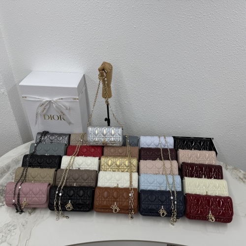 Dior Caro Phone Holder with Chain Lambskin Leather 1 Dior Caro Phone Holder with Chain Lambskin Leather