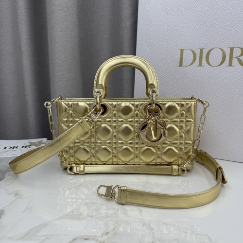 Dior Lady D-Joy Bag, Gold-Tone, Detachable Chain & Adjustable Leather Strap 1 Dior Lady D-Joy Bag, Gold-Tone, Detachable Chain & Adjustable Leather Strap